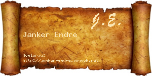 Janker Endre névjegykártya